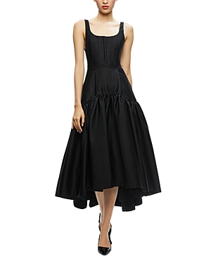 Shop Alice And Olivia Diana Sleeveless Structured Dress In Black
