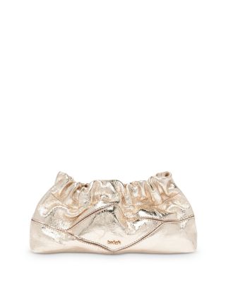 ba&sh - Ruched Metallic Leather Clutch