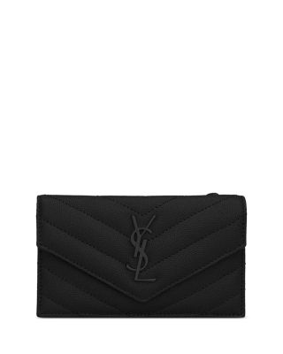 Saint Laurent Cassandre Matelasse Fragments Flap Card Case in Grain De ...