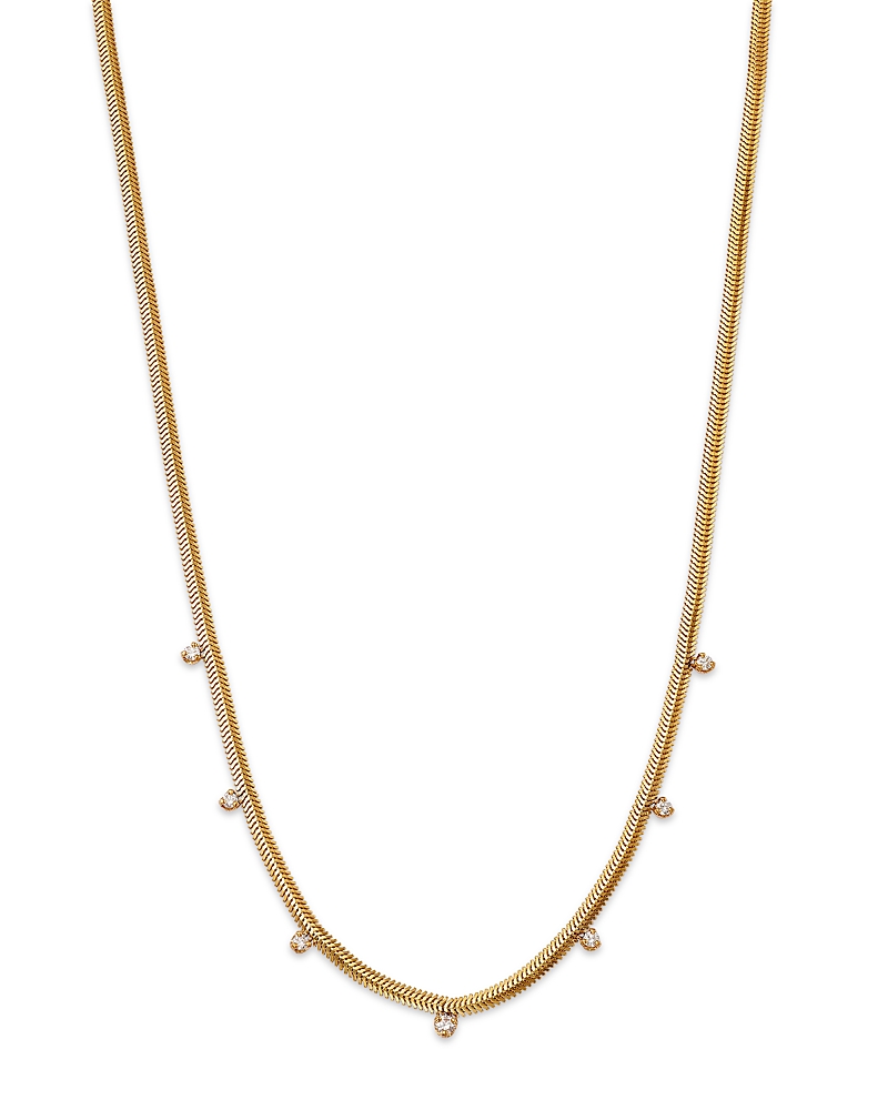 Zoë Chicco 14k Yellow Gold Graduated Diamond Snake Chain Necklace, 16 In Gold