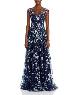 Embroidered Lace Illusion Bodice Gown