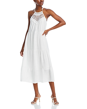Shop Aqua Crochet Halter Maxi Dress - 100% Exclusive In White