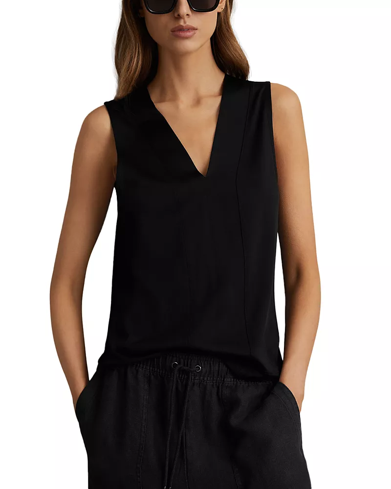Reiss Mira Sleeveless V Neck Top