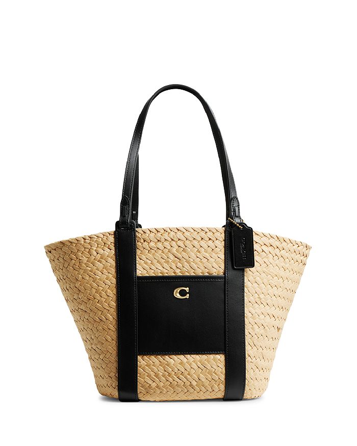 Coach small straw tote