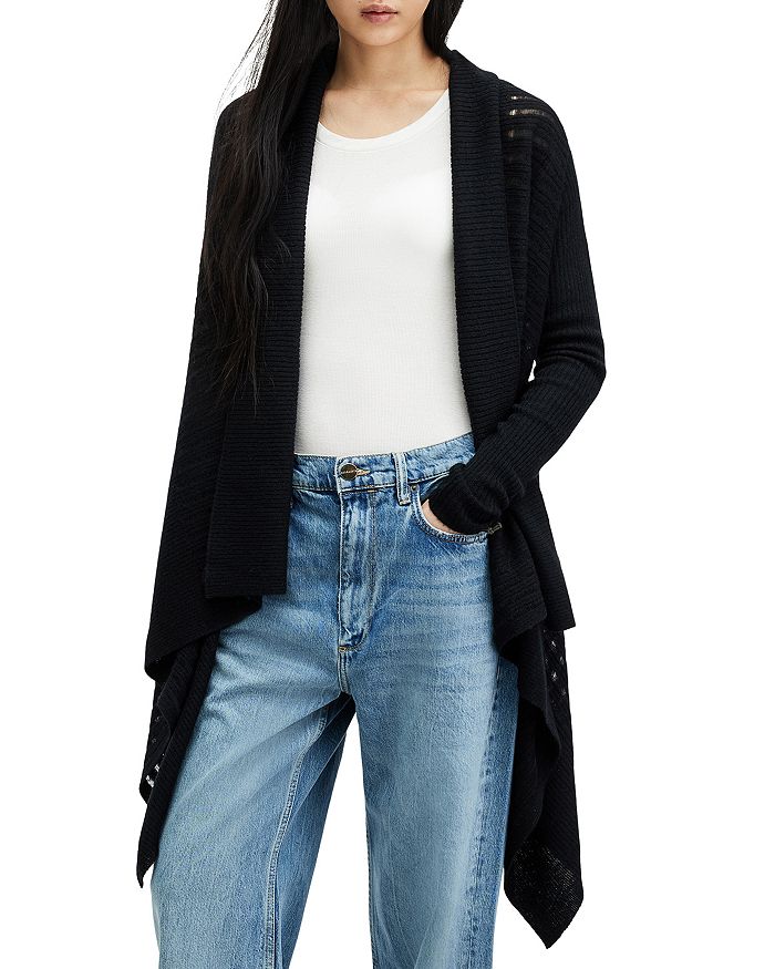ALLSAINTS Harley Ladder Stitch Handkerchief Hem Cardigan Bloomingdale's