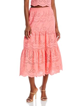 AQUA Eyelet Maxi Skirt - Exclusive | Bloomingdale's