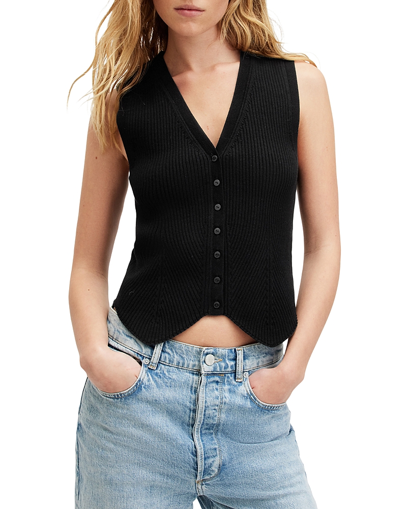 Allsaints Cruz Ribbed Waistcoat