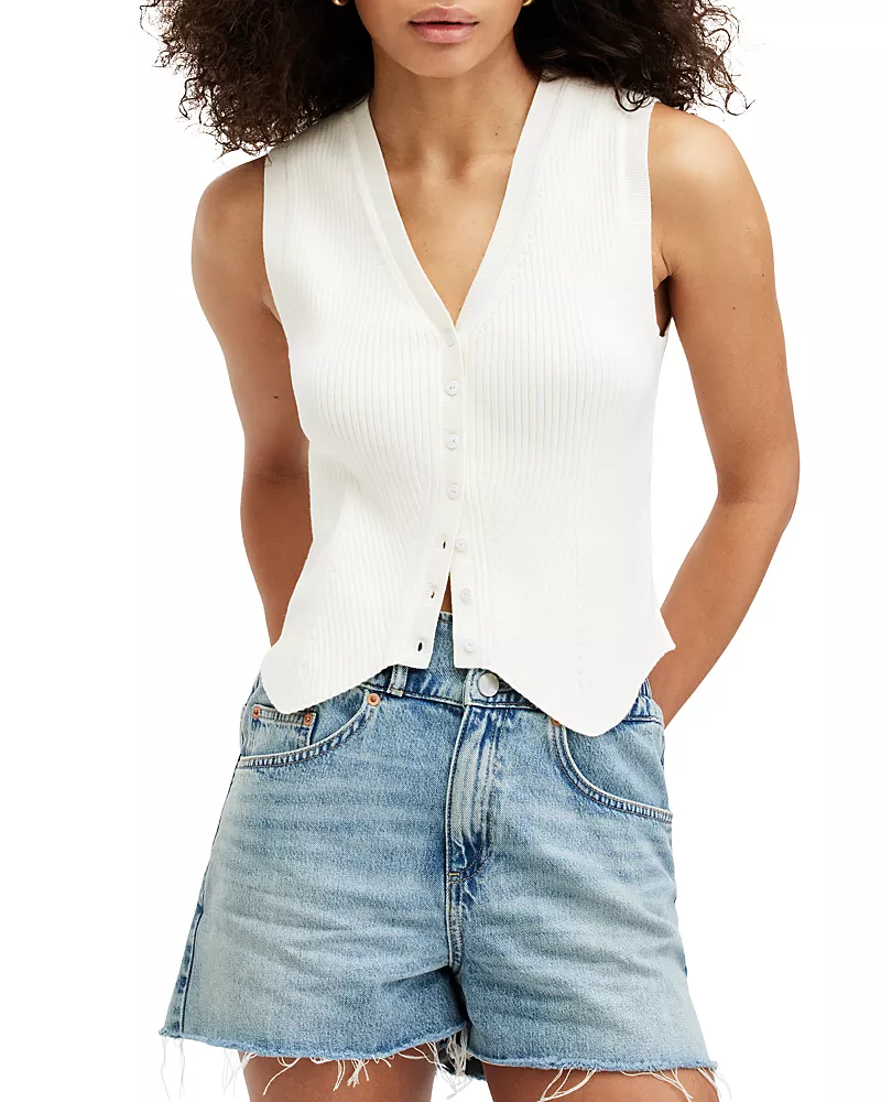Allsaints Cruz Ribbed Waistcoat
