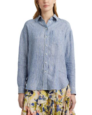 Ralph Lauren - Relaxed Fit Pinstripe Linen Shirt