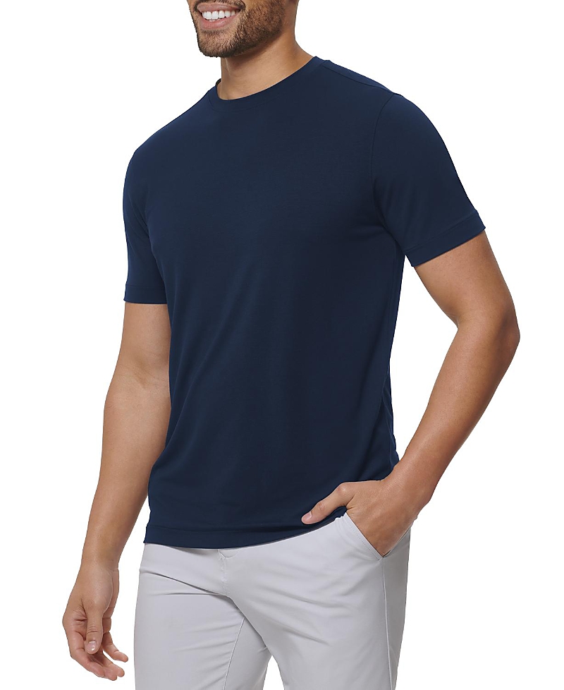 Mizzen + Main Knox Solid Navy Performance T-shirt In Navy