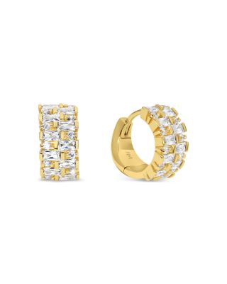 JACKIE MACK DESIGNS - Vega Cubic Zirconia Huggie Hoop Earrings