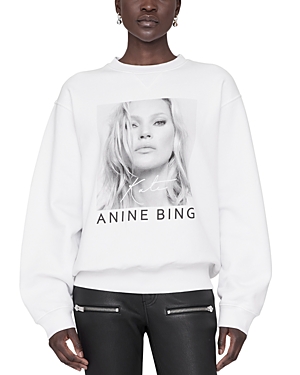 Anine Bing Ramona Sweatshirt Kate Moss In White In White