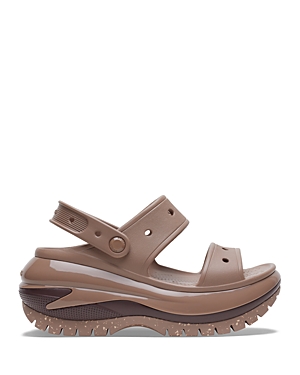 Shop Crocs Women's Mega Crush Slingback Platform Sandals In Latte