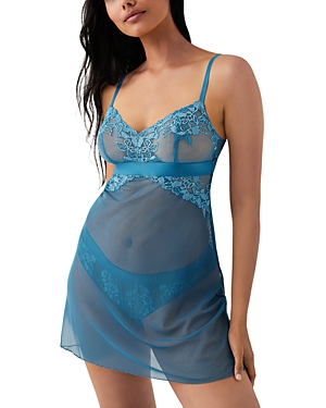 B.tempt'd By Wacoal Opening Act Chemise Nightgown In Blue
