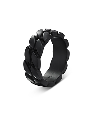 Men's Black Titanium Curb Chain Band Ring