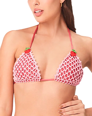Capittana Missy Strawberry Bikini Top In Fresa