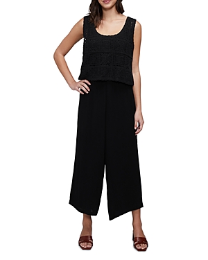 Shop Three Dots Crochet Top Jumpsuit In Black Beauty