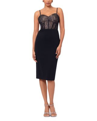 aqua corset midi dress Aqua Corset Top Midi Dress In Black/nude