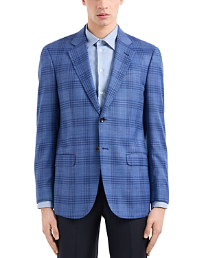 Emporio Armani Regular Fit Checkered Wool Blazer