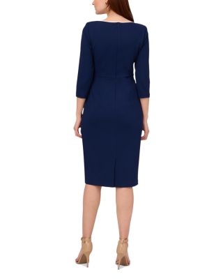 【海外限定】AdriannaPapell ドレス☆Blue Tipped Crepe Tie Dre Adrianna Papell Tipped Crepe Tie Waist Dress | Bloomingdale's