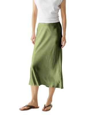 Leila Bias Cut Satin Skirt