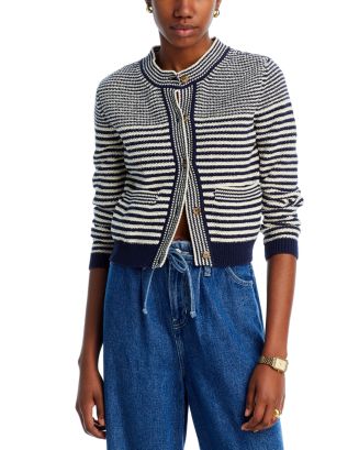 FRAME Compact Stripe Cardigan Sweater | Bloomingdale's