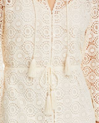 FRAME Lace Tassel Mini Dress | Bloomingdale's