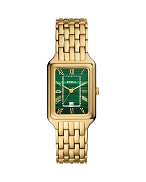 Shop Fossil Raquel Watch, 26mm X 32mm In Green/gold