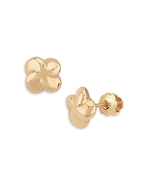 Shop Bloomingdale's Children's Flower Puff Stud Earrings In 14k Yellow Gold
