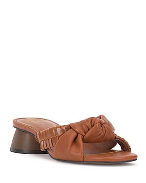 Vince Camuto Women's Leana Mixed Media Knotted Slide Sandals In Brown