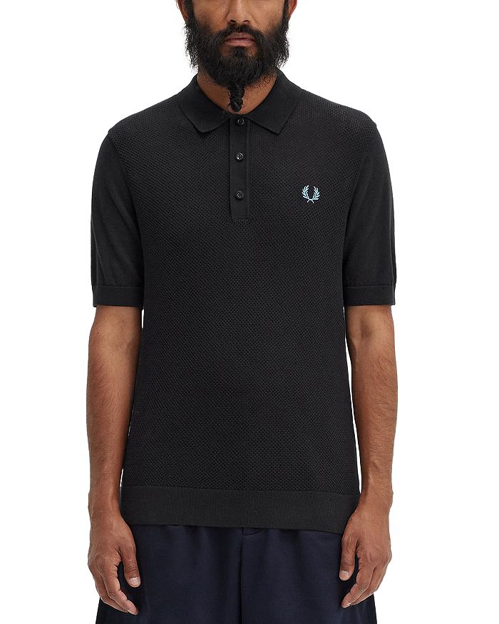 Fred Perry Cotton Knitted Shirt - Black main image 0