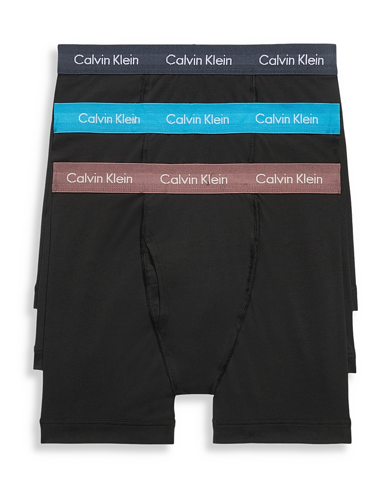 Calvin Klein Cotton Stretch Moisture Wicking Boxer Briefs, Pack Of 3 In N Black