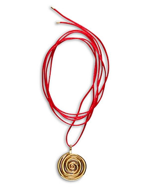 Shop Anni Lu Spiral On A String Pendant Necklace, 59.05 In Gold/red