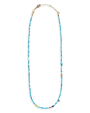 Shop Anni Lu Dotty Multi Gemstone Beaded Necklace, 15.75-17.32 In Blue/multi