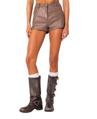 Martine High Rise Faux Leather Shorts
