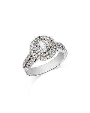 Shop Bloomingdale's Diamond Halo Engagement Ring In 18k White Gold, 1.50 Ct. T.w. - 100% Exclusive