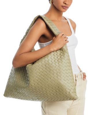 Bottega Veneta Large Hop Intrecciato Leather Shoulder Bag