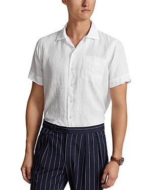 Shop Polo Ralph Lauren Linen Classic Fit Button Down Camp Shirt In White