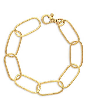 22K Yellow Gold Geo Large Open Link Chain Bracelet