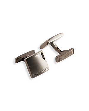 Ted Baker Curvin Gunmetal Plated Square Cufflinks In Brown
