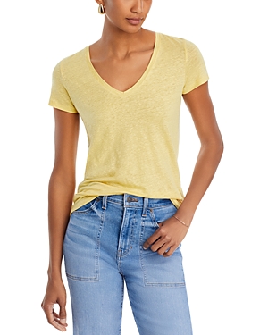 Shop Majestic V Neck Tee In Yellow