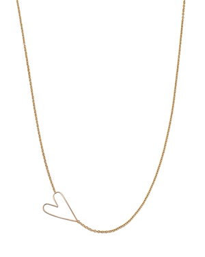 Zoe Chicco Classic Hammered Heart Necklace in 14K Yellow Gold, 14