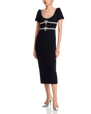 Self-Portrait - Crepe Diamante Midi Dress