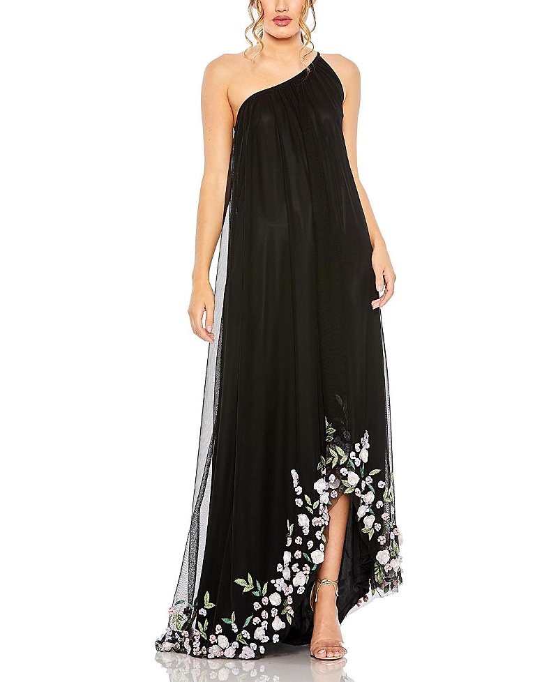 Mac Duggal One Shoulder Trapeze Embellished High Low Gown · 12