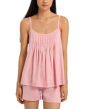 Shop Hanro Short Pajama Set In Coral Pink