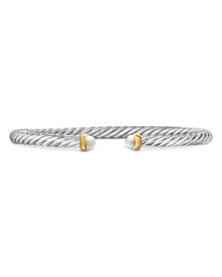 David Yurman - Sterling Silver & 14K Yellow Gold Cable Flex Bracelet, 4mm