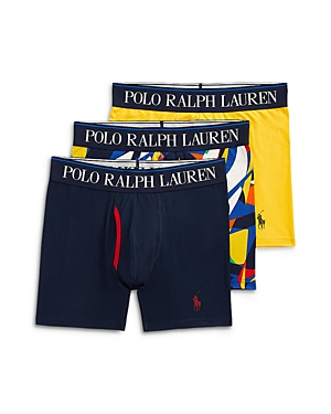 Shop Polo Ralph Lauren 4d Flex Cooling Microfiber Boxer Briefs, Pack Of 3 In Cruise Navy