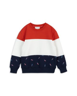 Miles The Label - Boys' Red, White & Rocket Blocking Sweatshirt - Baby