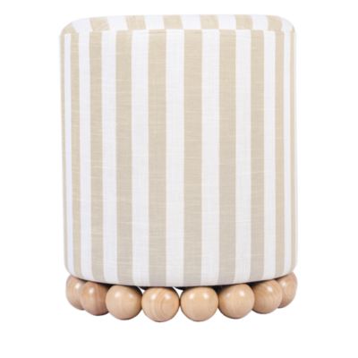 Dex Striped Linen Ottoman