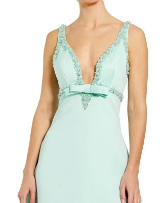 Hand Beaded Detail A-Line Mini Dress